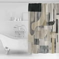 thumbnail image 4 of 54x78 Inch Shower Curtain Decorative Grey Beige Abstract Bathtub Bath Curtains Fabric Waterproof Bathroom Decor Watercolor Modern Geometric Small Stall Shower Curtain Set with 12 Hooks, 4 of 6