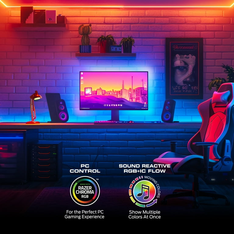 Monster, Smart LED Strip Lights, 25ft, Multicolor Sound Reactive