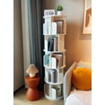 thumbnail image 3 of Wooden Rotating Bookshelf Display Floor Standing Bookcase Storage Rack for Kids&amp;Adults Multi-Functional Bookshelf Organizer, 3 of 7