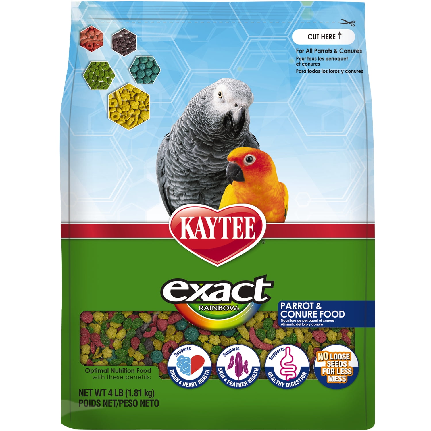 Kaytee Exact Rainbow Parrot and Conure Food, 4Ib