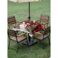 thumbnail image 3 of Outdoor Tablecloth with Umbrella Hole and Zipper, Red Plaid Christmas Square Table Cloth 54x54 Inch Waterproof Tablecloth, Snowman Xmas Tree Ball Snowflake Winter Picnic Table Cover for Patio Camping, 3 of 7