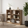 thumbnail image 3 of Spaco 3-Tier Open Bookcase 8-Cube Floor Standing Storage Shelves-Natural, Tall Bookshelf, Shelves for Living Room, Home Office, Bedroom, Balcony, 3 of 7