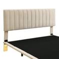 thumbnail image 6 of Euroco Upholstered Queen Size Platform Bed, Floating Bed with LED Light, Beige, 6 of 11