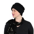 thumbnail image 2 of Luxury Fleece Pillbox Hat for Women Chemo Hat (Black), 2 of 2