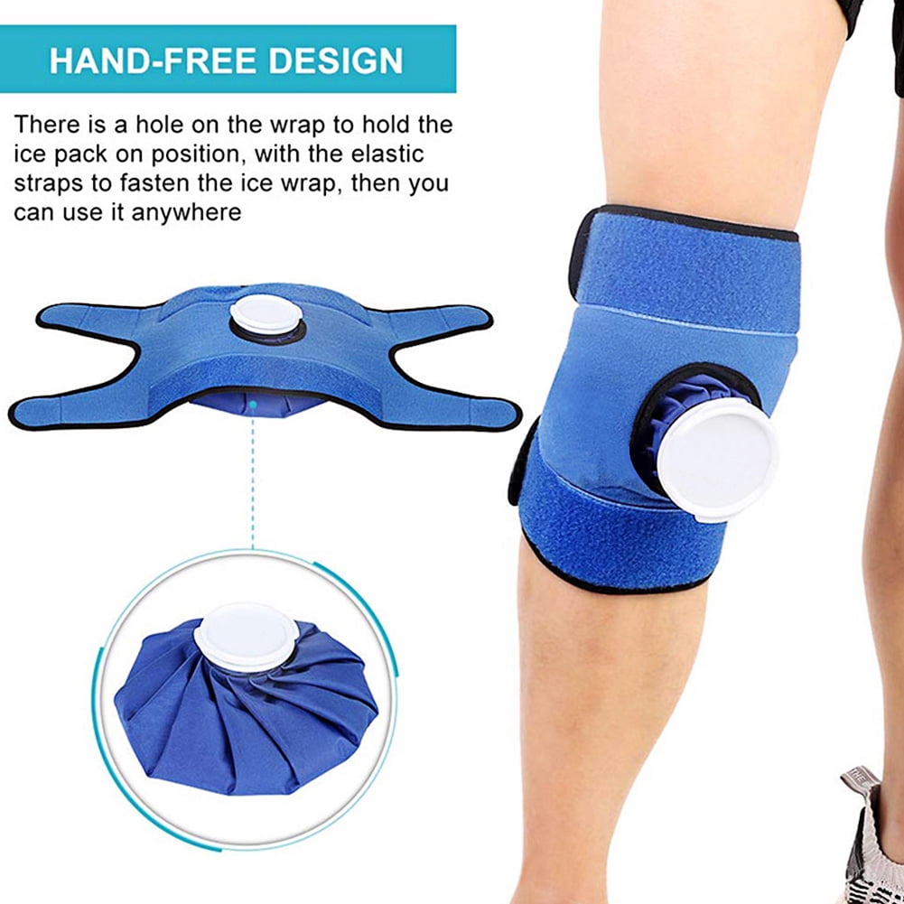 Ueasy Pain Relief Hot Cold Therapy Reusable Ice Bag Pack & Wrap for Head, Shoulder, Back, Knee (Pack of Ice Bag Wrap and Two Ice Bags and Two Elastic Bands)