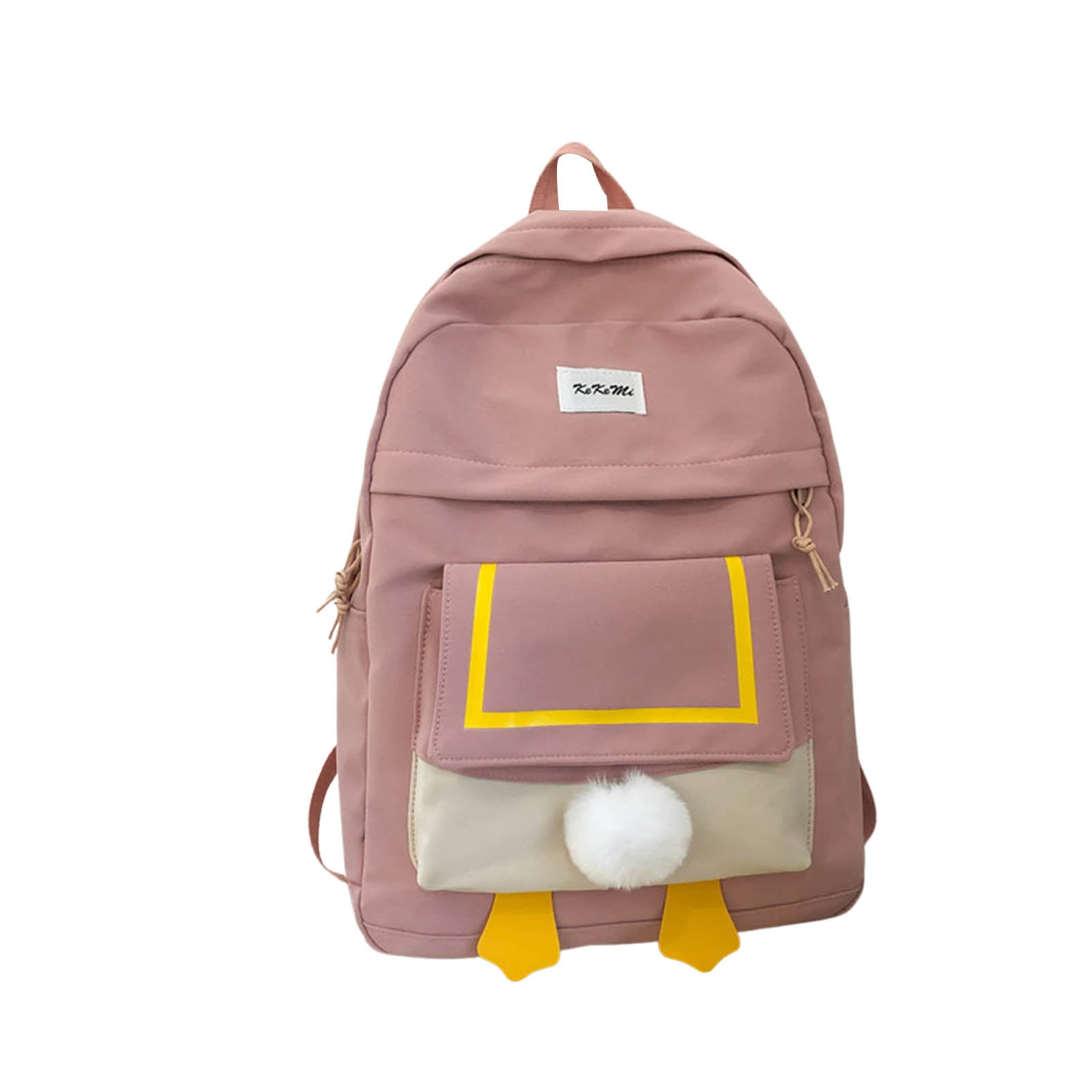 Drawstring Bag Yellow Baby Rubber Duck Lightweight Daypack for Teens Boys Girls with Zipper Mesh Pockets 