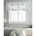 thumbnail image 5 of Coastal Turtle Valance Curtains for Kitchen/Living Room/Bathroom/Bedroom Window, Teal Green Ocean Coral Starfish Jellyfish Rod Pocket Small Topper Half Short Window Curtains Sheer Scarf 42"x12", 5 of 8