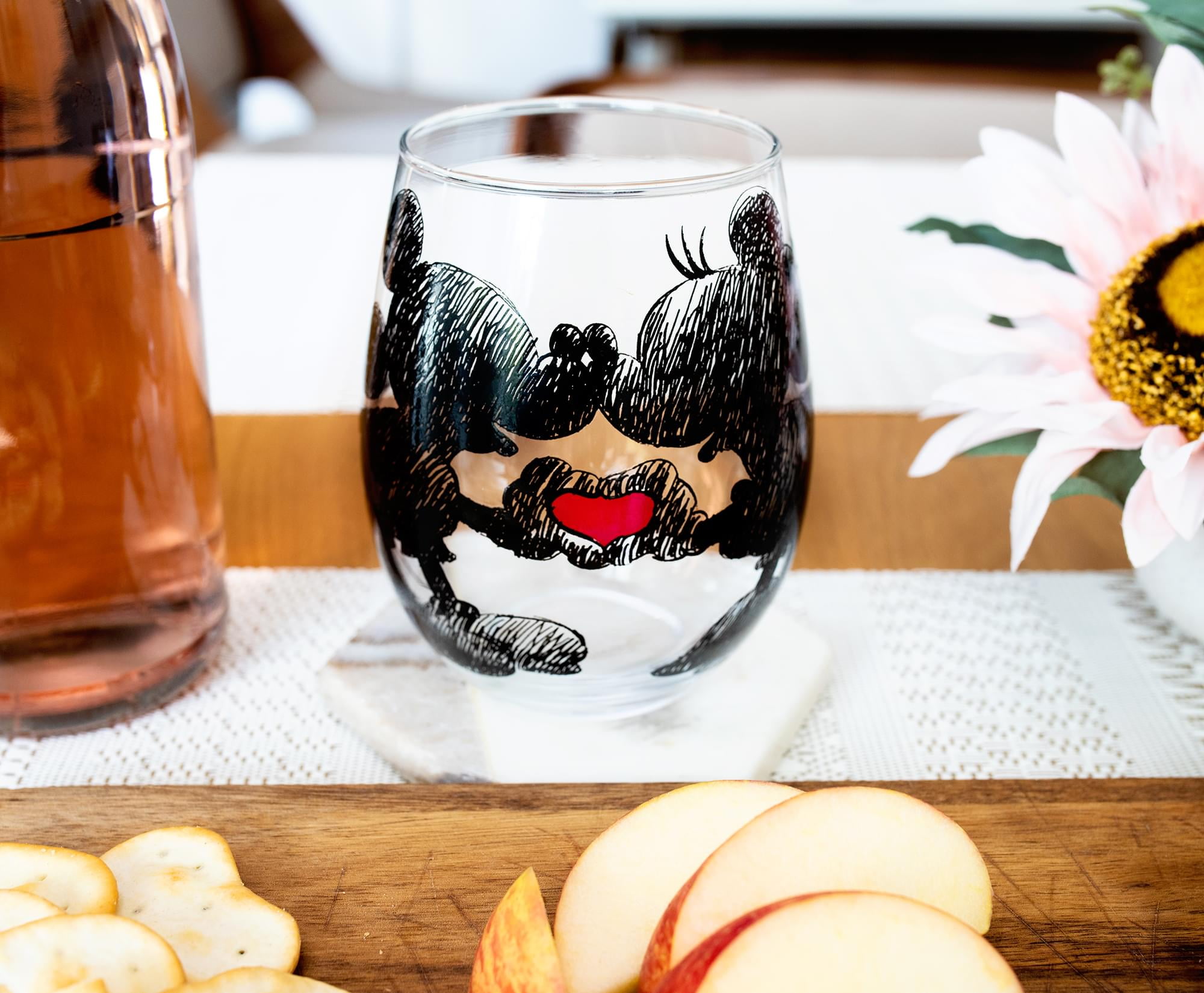 Disney 46040 Mickey & Minnie Kissing Wine Glass Set - 14.5 oz, 1 - Food 4  Less