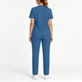 thumbnail image 6 of Ynynloco Scrubs Set for Women Medical Uniform Cool Breathable Stretch V-Neck Top & Straight Leg Pants with Pockets for Nurse Workwear, 6 of 9
