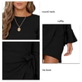 thumbnail image 4 of Vestido Corto De Cintura Alta Con Volantes, Vestido Ajustado Con Cinturón De Manga Larga Acampanada Para Fiesta ANGGREK  Otros, 4 of 6