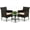 Brown, variant on HarmonyStrings 3-Piece Patio Furniture Set | Brown & Red | Outdoor Wicker Furniture with Coffee Table | Modern Rattan Chairs Conversation Set | Outdoor Seating | Weather-Resistant | for Porch