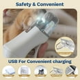 thumbnail image 4 of 2-in-1 Dog Nail Grinder & Dog/Cat Nail Clippers Trimmers With 2 LED Lights,Rechargeable,Ultra-Quiet,Multiple Grinding Methods and Splash Guard for Small, Medium, and Large Dogs & Cats (White), 4 of 8