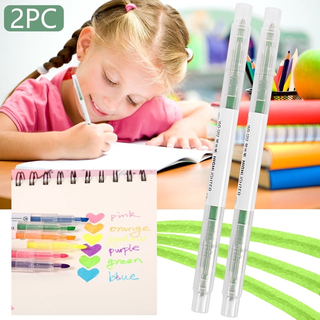 Pen1 -Tip Highlighter Color Pen for Precision Marking and Highlighting with Double-Ended Design Candy Color Marker Pen for School and Sketching 10ml