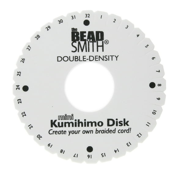 The Beadsmith Double Density Kumihimo Disk, For Japanese Braiding and Cording 4.25 Inches, White
