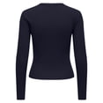 thumbnail image 2 of ONLY Camiseta de manga larga de canalé para mujer - ONLVAL O-NECKT SWEAT, cuello redondo, corte regular, algodón elástico, lisa Azul oscuro XL (X-Large), 2 of 3