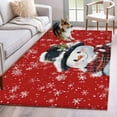thumbnail image 2 of Christmas Area Rug 3x5 FT, Non Slip Entryway Bedside Carpet, Red Snowman Pine Cones Xmas Winter Snowflake Washable Soft Floor Carpet Indoor Mat Non-Shedding Throw Rug for Dorm Kitchen Home Office, 2 of 9
