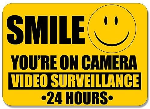 Small Smile You're On Camera Video Surveillance 3M Reflective sticker| 24 Hour cam Decal