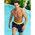 thumbnail image 3 of Y.F.H sunbest Mens Swim Trunks 2 in 1 Quick-Dry 5 inch Swim Shorts with Compression Liner and Zipper Pockets, 3 of 7