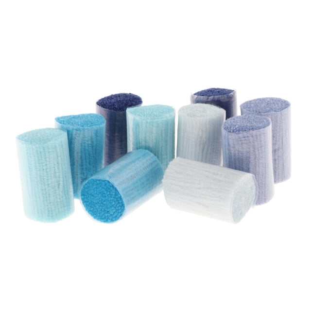 bedienty 10 Pcs Crochet en Acrylique Pré-Découpé Coussin Série Rouge Bleu Crochet 10 Rouleaux 6cm
