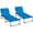 Blue, variant on Topcobe Sturdy Outdoor Lounger with Reclining Feature, 25.6" x 74" x 14.2", Gray Chaise Set for Patio, Deck, and Garden Relaxation