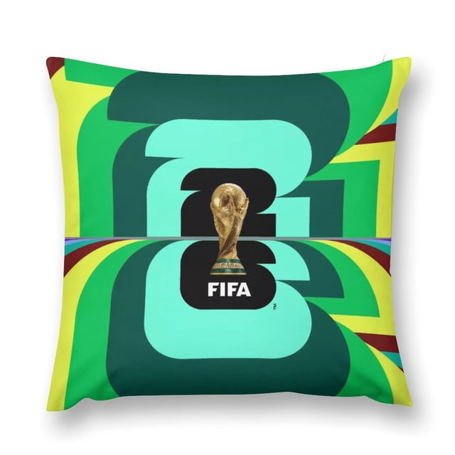 FIFA WORLD CUPFundas de almohada de terciopelo con tema, regalos de funda de almohada, decoración para el hogar, cojín de lanzar, regalo de cumpleaños para fans y parejas. 45cm x 45cm.