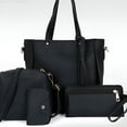 thumbnail image 5 of GASTROPOD 4 Pcs Handbag and Purse Set for Women Pu Leather Shoulder Crossbody Tote Bucket Bag Pouch Wallet Card Holder Set Gift for Mother Girlfriend Purse and Wallet Set for Women, 5 of 7