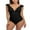 Black, variant on Charmo Women's One-Piece Swimsuit Ruffle Bathing Suit with Tummy Control Sexy Monokini Swimwear