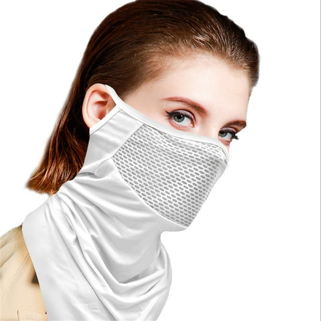 Foulard Bandana Demi-Visage en Soie Glacée avec Boucle d'Oreille pour le Cyclisme