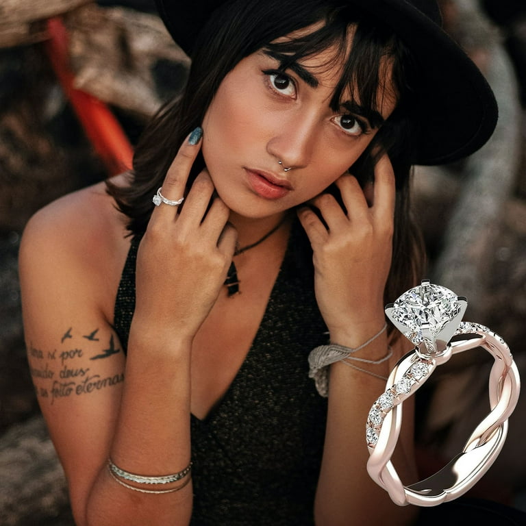Up to 65% off amlbb Womens Rings Clearance 2PC Ring Bridal Zircon Diamond  Elegant Engagement Wedding Band Ring Set