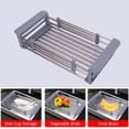thumbnail image 4 of Escurridor De Fregadero Extensible, Estante De Drenaje Retráctil, Organizador De Fregadero Para Platos, Verduras, Frutas Serendint HA030099-00, 4 of 6