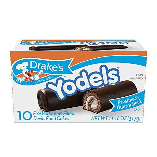 Drake's Cakes Yodels, 10 cakes per box, 11.16 oz of Rolled Devils Food
