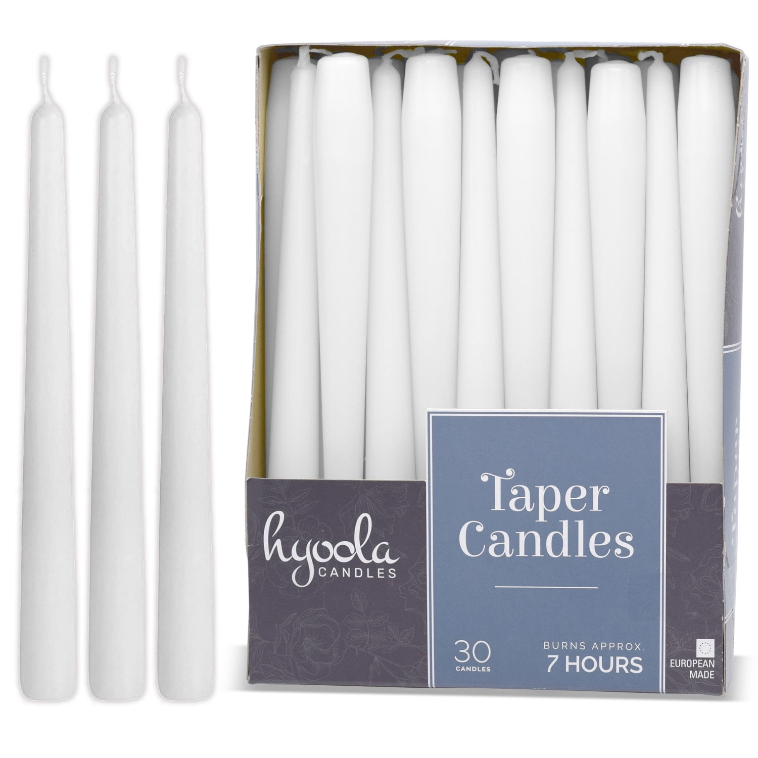 White Aloha Bay Palm Tapers 4 Candles-Fairtrade-Dripless & Clean Burning 
