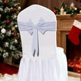 thumbnail image 2 of Christmas Decor New Christmas Bow Chair Decoration Ties Bow Stretch Floating Decorative Tape for Many Holiday Party Decorations Chair Cover Not Included, White, 2 of 9