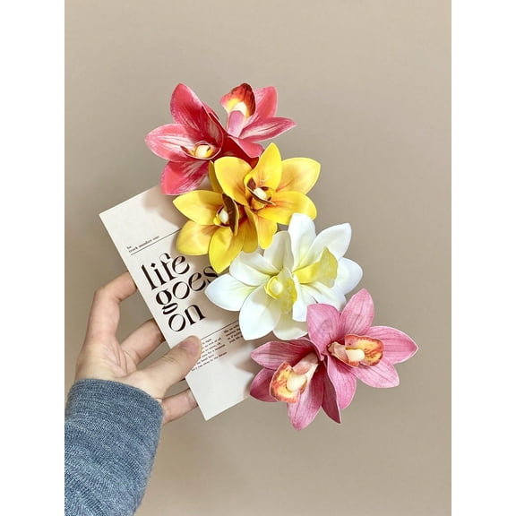 4Pc Handmade Realistic Flower Hair Clip Sweet Hawaiian Beach Holiday Decor Women Hair Accessories Perfect For Spring Summer Head Accessories Claw Clips