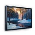 thumbnail image 3 of Designart 'Morning Glow Through The Christmas Forest By The River' Lake House Framed Canvas Wall Art Print, 3 of 5