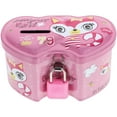 Metal Piggy Bank Cartoon Piggy Bank Girls Coin Bank with Lock Double