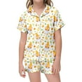 thumbnail image 1 of TZEWGL Night Suit For Infant 2 Sets For With Pygmy Print And Egg Print Short Sleeve Button Down Shirt and Shorts Sets Pjs For Kids size 12-13T, 1 of 5