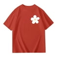 thumbnail image 5 of Tisuna Girls T Shirts Letter Print Short Sleeve T Shirts Kids Summer Casual Crewneck Tees Red Size 7-8 Years, 5 of 6