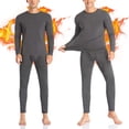 thumbnail image 2 of Men's Winter Thermal Top and Bottom with Fleece Lined Base Layer Set Top, 2 of 7