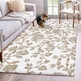 thumbnail image 3 of 2.7x5 Area Rugs, Khaki Flower Non-Skid Rubber Backing Large Rectangle Rugs - Living Room Bedroom Home Office, Vintage Farmhouse Boho Leaf Spring Plant Indoor Floor Mat Carpets Washable Rug, 3 of 9