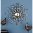 thumbnail image 3 of DecMode 22" Brown Metal Starburst Starburst Wall Clock with Silver Accents, 3 of 14