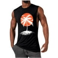 thumbnail image 2 of BiZtdJrK Big and Tall Sleeveless Tank Tops for Men Palm Tree Beach Athletic Tanks Soft Cotton Workout Undershirts Black L, 2 of 6