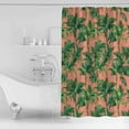 thumbnail image 4 of 72x78 Inch Shower Curtain Palm Tree Tropical Bathroom Decor Waterproof Fabric Bathtub Bath Curtains Decorative Pink Summer Botanical Leaves Extra Long Shower Curtain Set with Hooks, 4 of 6