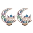 thumbnail image 2 of Adornos De Luna De Madera, 2 Juegos De Decoración De Luna Eid Mubarak Hermosa Mejora El Ambiente Festivo Para Para Restaurante, 2 of 7