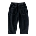 thumbnail image 5 of Bovxnpu Unisex Girls Wide Leg Jeans Lightweight Denim Pants Solid Straight Wide Leg Jeans Summer Casual Pants Pants, 5 of 7