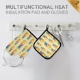 thumbnail image 4 of Yayeee Oven Mitts and Pot Holder Set of 4 Heat Resistant Kitchen Gloves Baking Hot Pad, Pineapple Love, 4 of 5