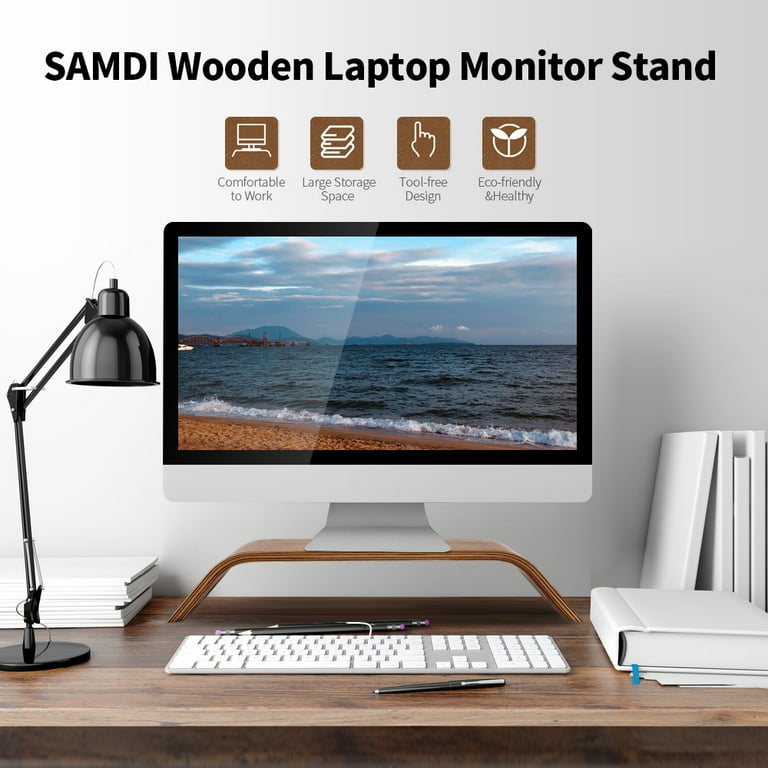 Samdi Wooden Monitor Stand Riser Stand Shelf Stand for all iMac and other  Computers LCD Monitors. See eye-to-eye with your Monitors : :  Computers & Accessories