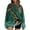 Dark Green, variant on Women's Fleece Hoodie Long-Sleeve Round Neck Casual Comfortable Loose-Fit Lightweight Women's Hoodie with Christmas Print
