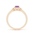 thumbnail image 2 of ANGARA Natural Milgrain-Edged Square Amethyst and Diamond Halo Ring in 14K Rose Gold for Women (Size-4mm) | February Birthstone, Birthday, Anniversary, Jewelry Gift for Women | Natural Amethyst Ring, 2 of 8