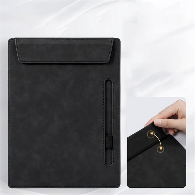 Upgraded Leather Board Clip, Writing Leather Paper Folder Board with Pen Holder, Clipboard, A